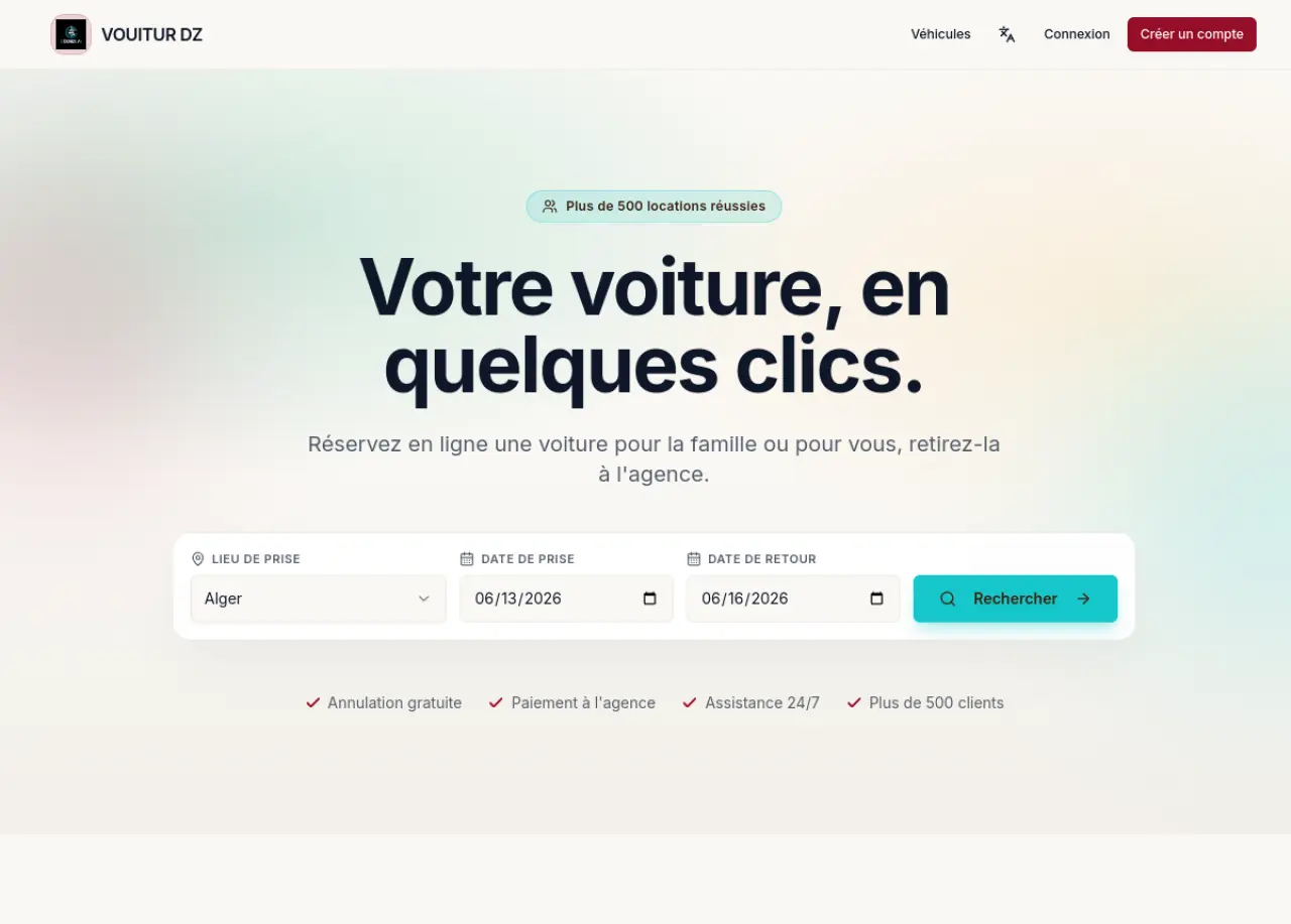 Screenshot of VOUITUR DZ